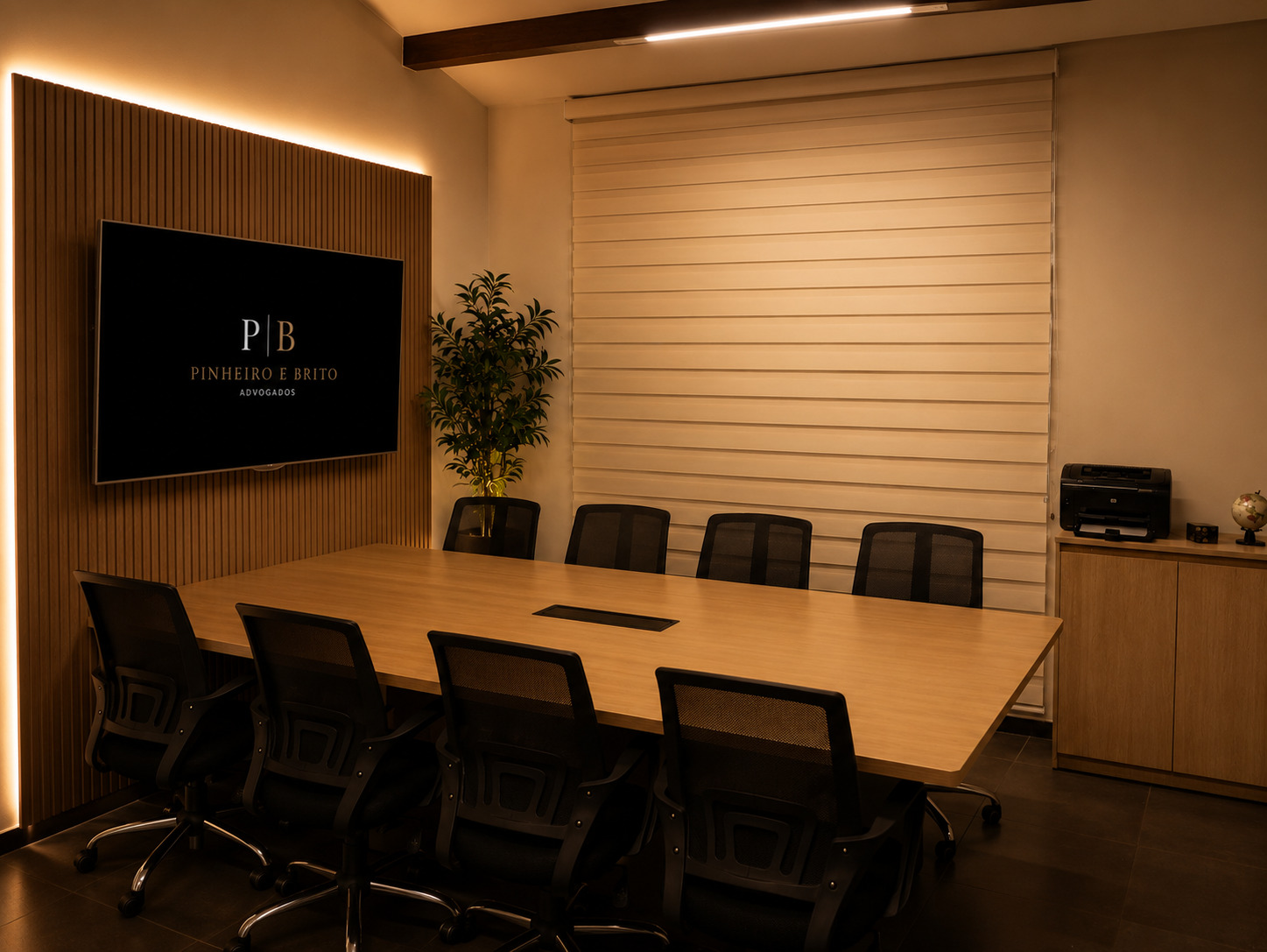 Sala de reuniões do escritório Pinheiro & Brito
