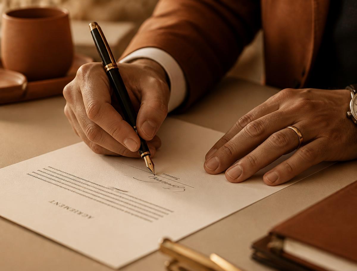 Assinatura de contrato empresarial